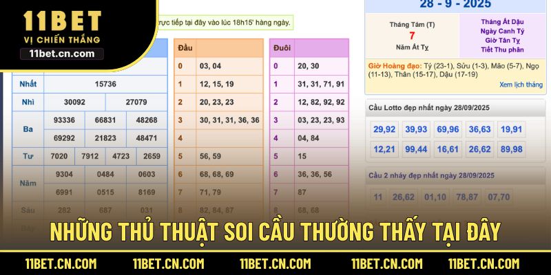 Những thủ thuật soi cầu thường thấy tại đây
